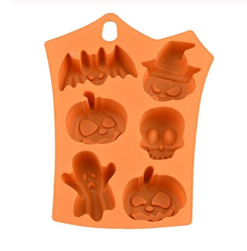 Halloween Silicone Chocolate Candy Mold, Pumpkin Ghost Shape Non