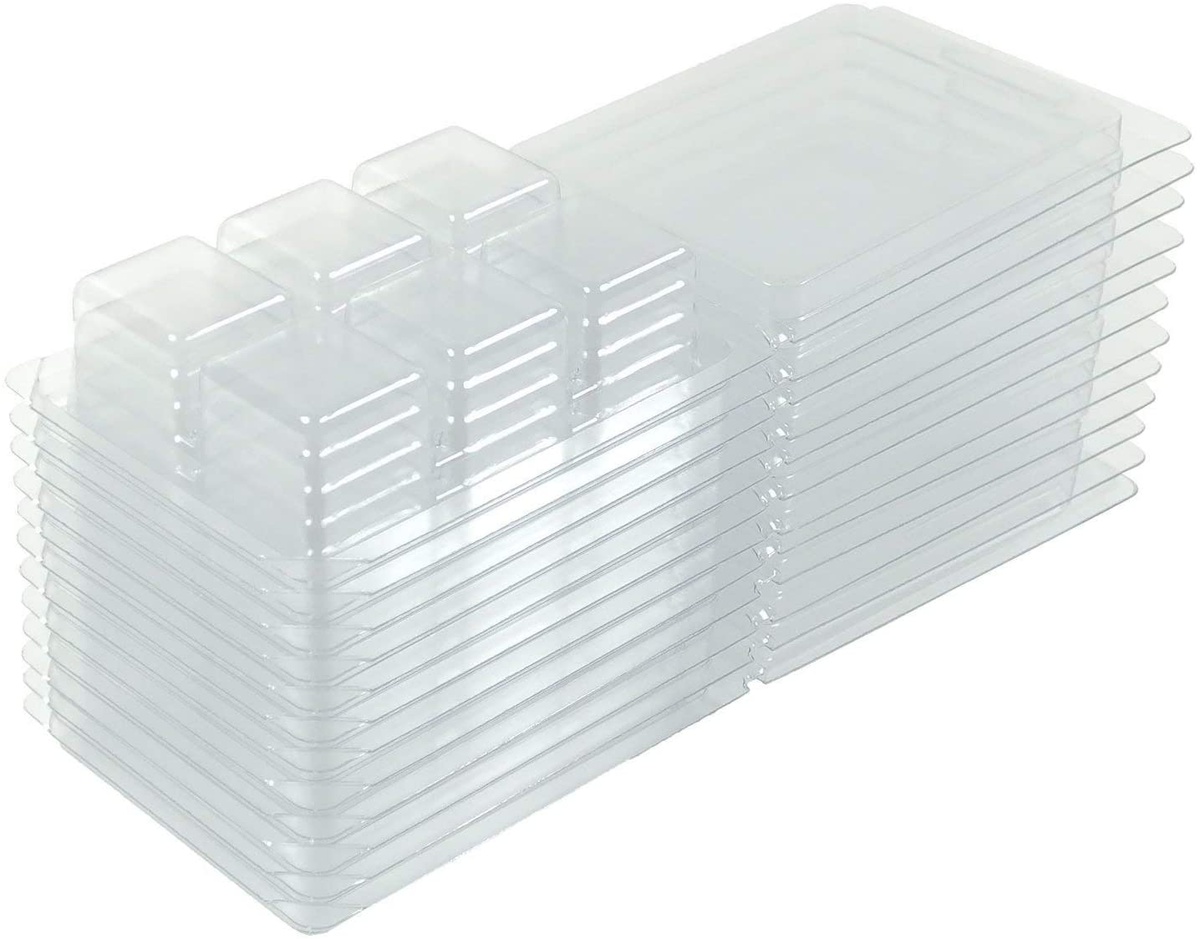 MILIVIXAY Wax Melt Containers-6 Cavity Clear Empty Plastic Wax Melt Molds-25 Packs Heart Shape Clamshells for Tarts Wax Melts