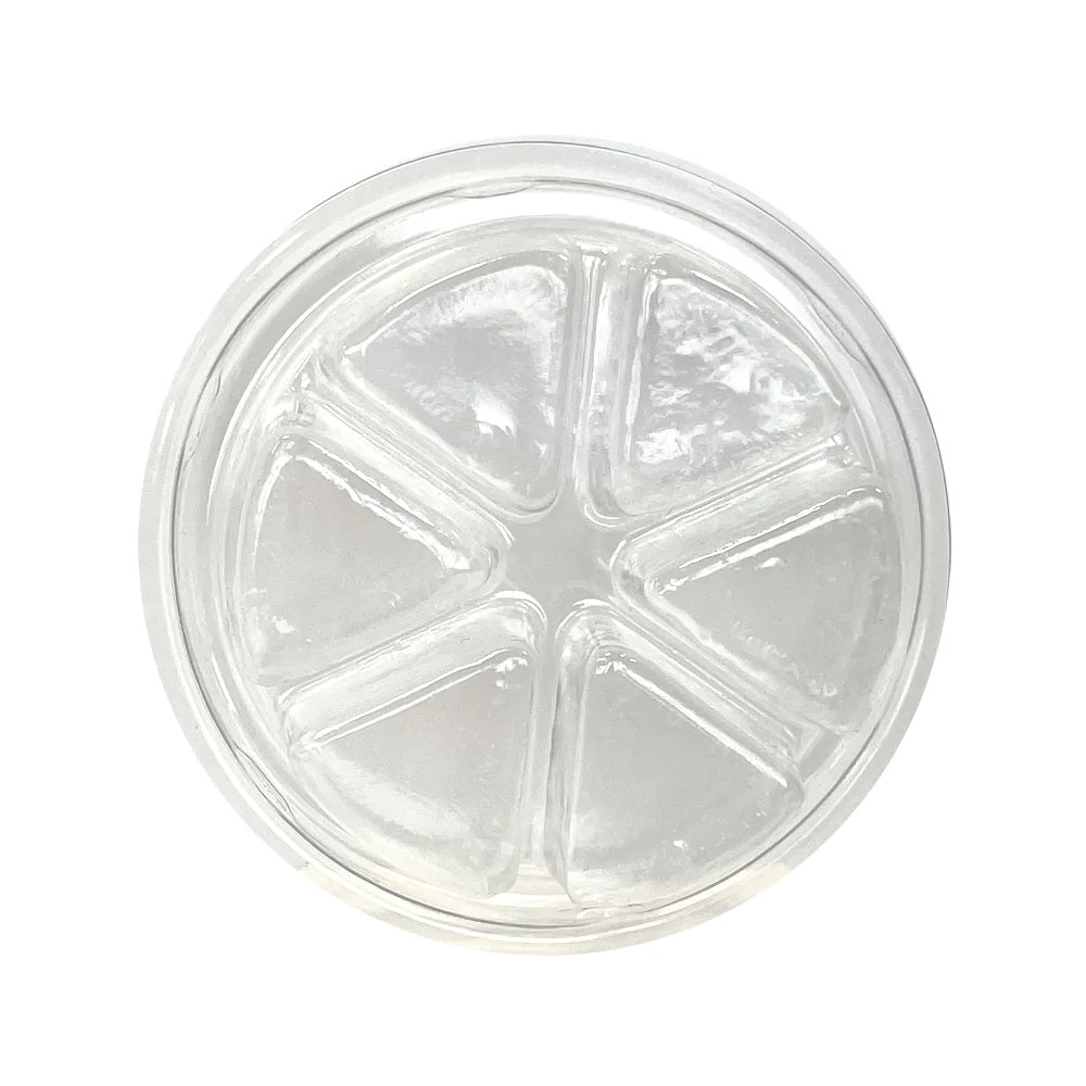 6 Cavity Pie shape Clamshell Container + Lid (European Style Clamshell)