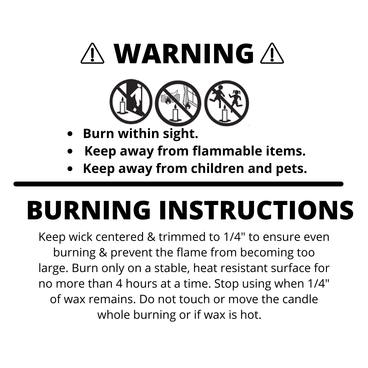 Wax Melt Warning Stickers – T2 Blanks 4 You