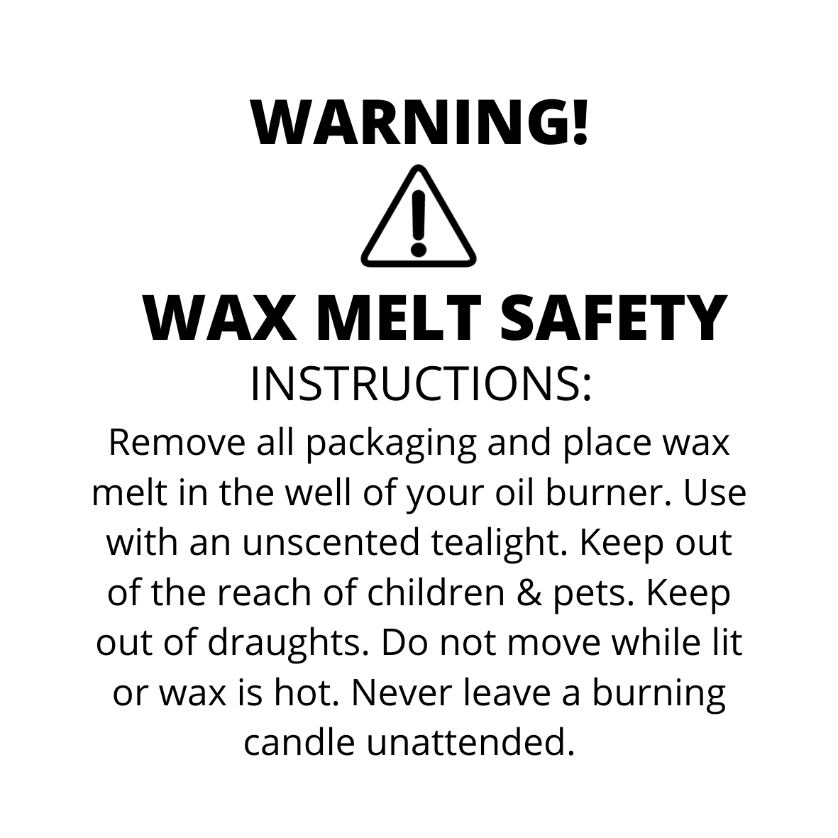 Candle Warning Labels  Burning Instruction Labels for Candles